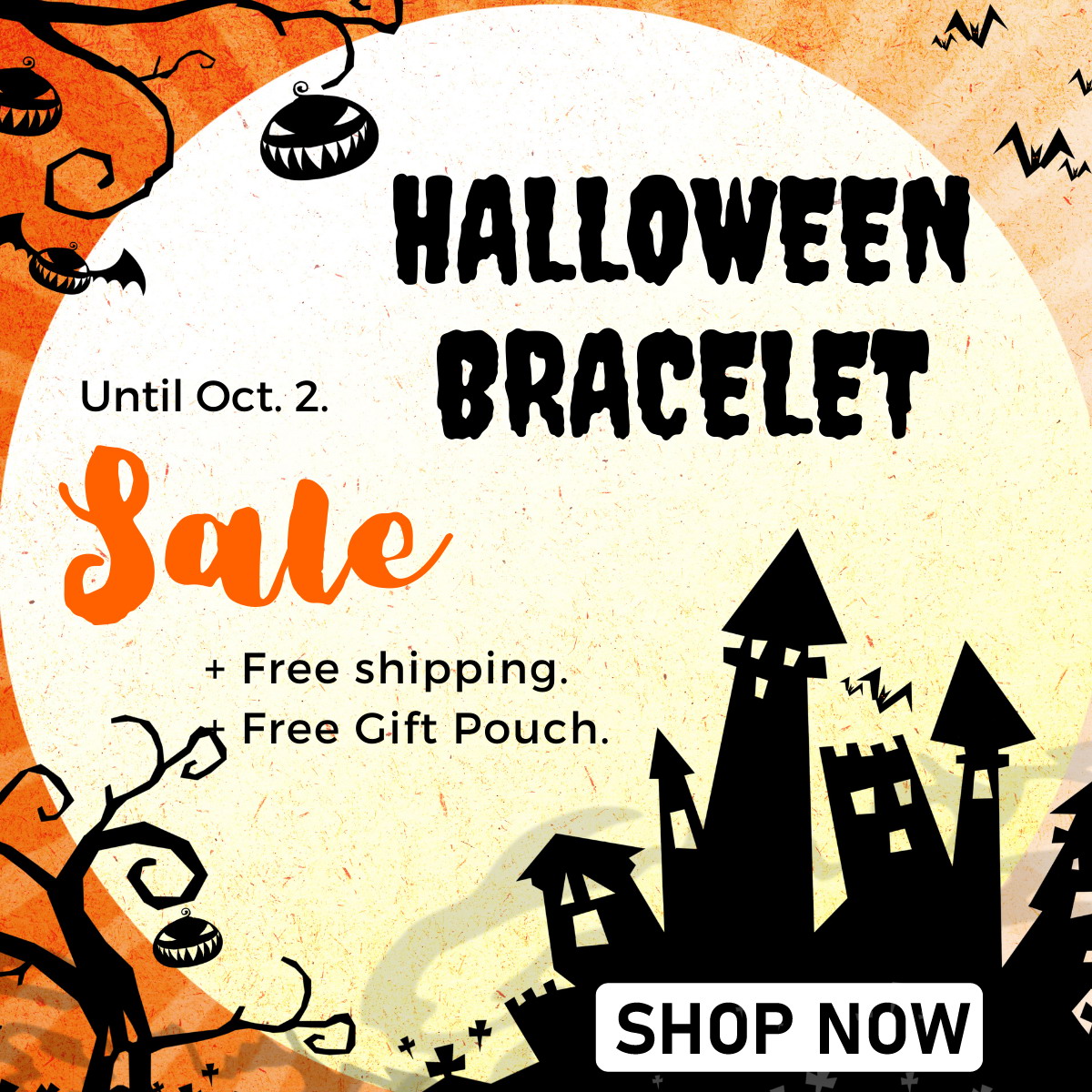 fionaaccessories.com Halloween bracelets sale + free shipping until 10/2/2022.
